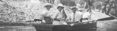 Bess Wallace, Harry Truman and friends fishing on Blue River, ca. 1913.